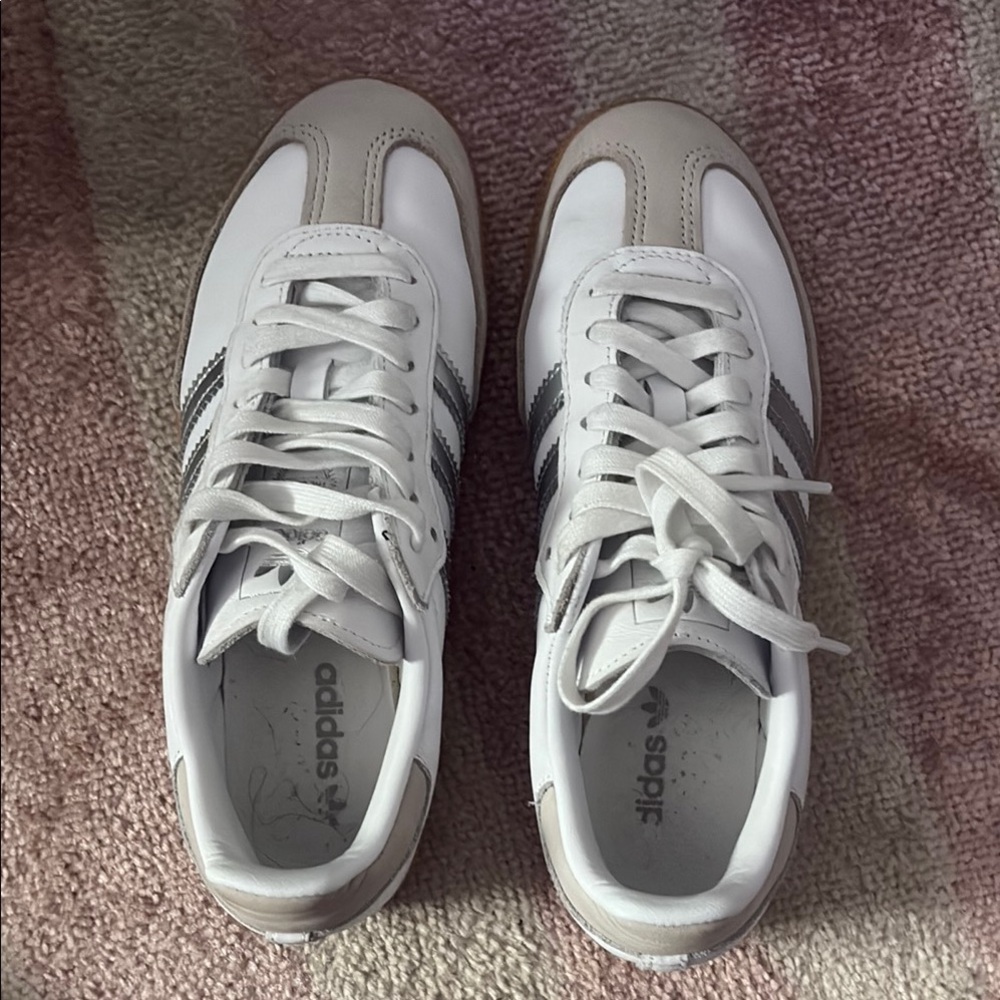 Adidas White and Gray Retro-Inspired Sneakers